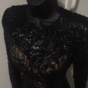 Sherri Hill Dresses - Sherri Hill Black Sheer Sequined Dress Prom Sherri Hill Dresses - Sherri Hill Black Sheer Sequined Dress Prom